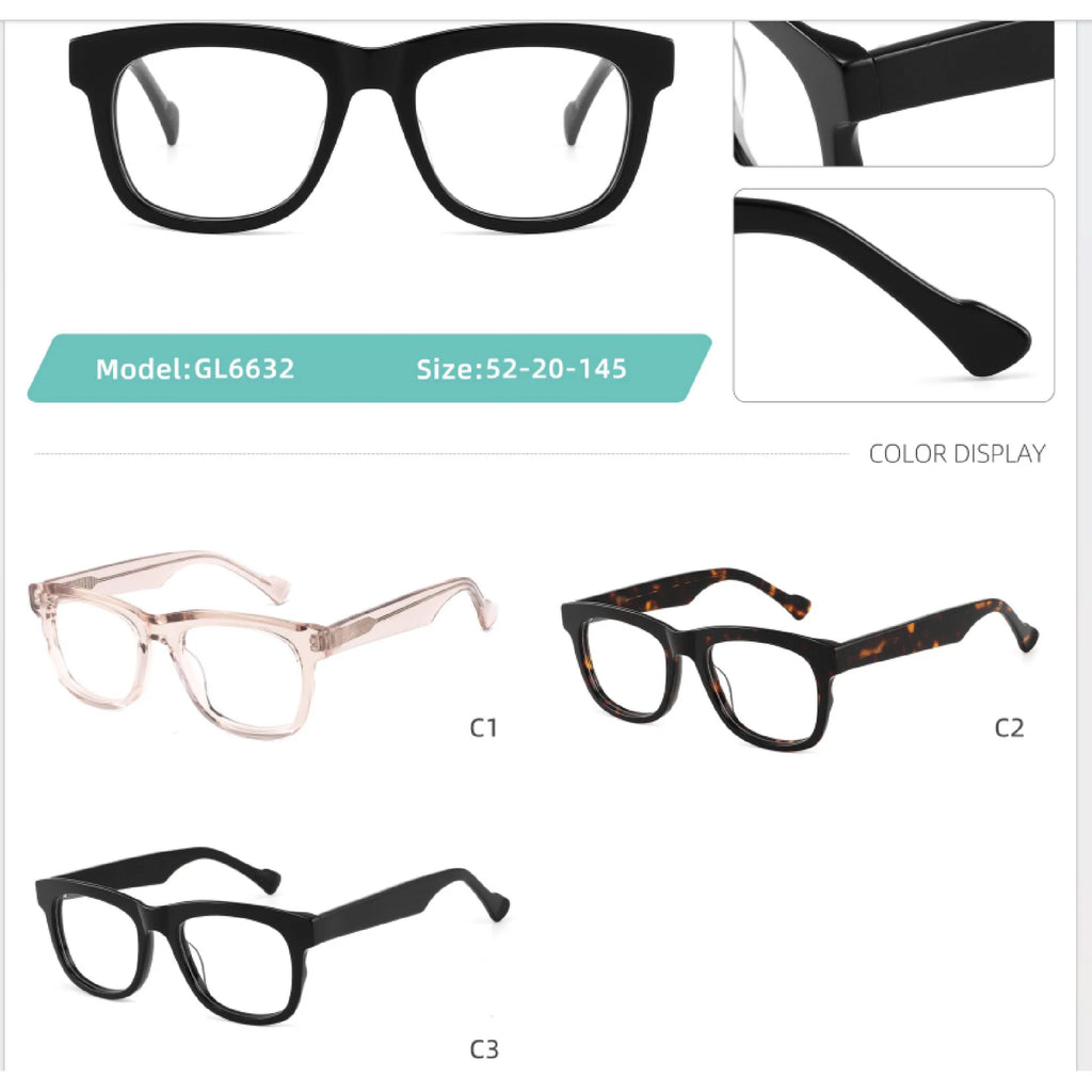 Montura óptica cuadrada de acetato JT-GL6632 - Joyiris Eyewear