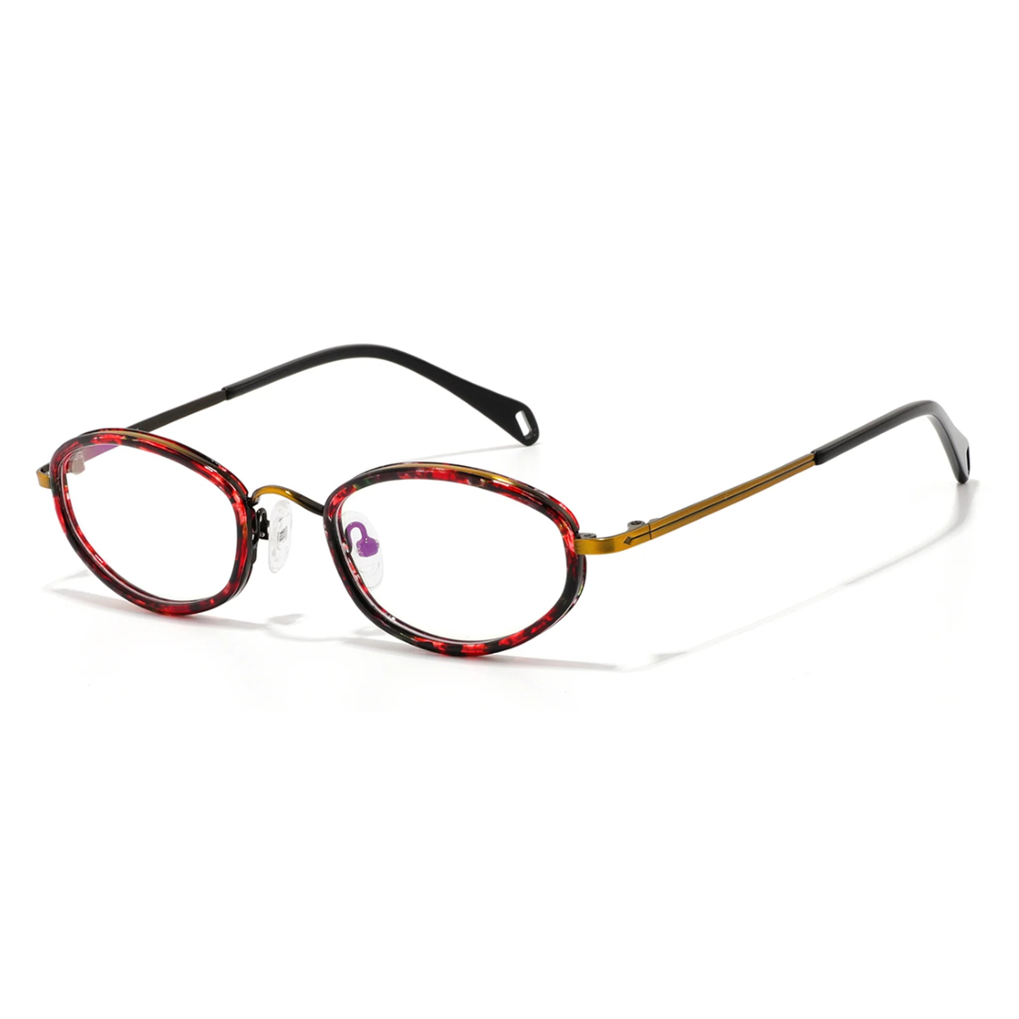 Montura óptica ovalada de acetato y metal JT-GL9049 - Joyiris Eyewear