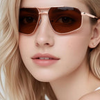 Gafas de sol geométricas de metal JT-GLT9328 - Joyiris Eyewear